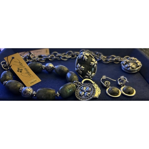 Patricia Nash Chunky Gray Labradorite Jewelry--Full Set, NWT & NWOT - Picture 3 of 4